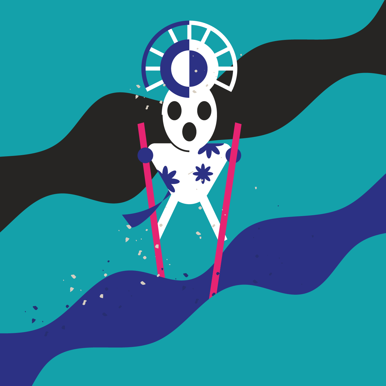 UNDERRR monster character design with tribal mask elements