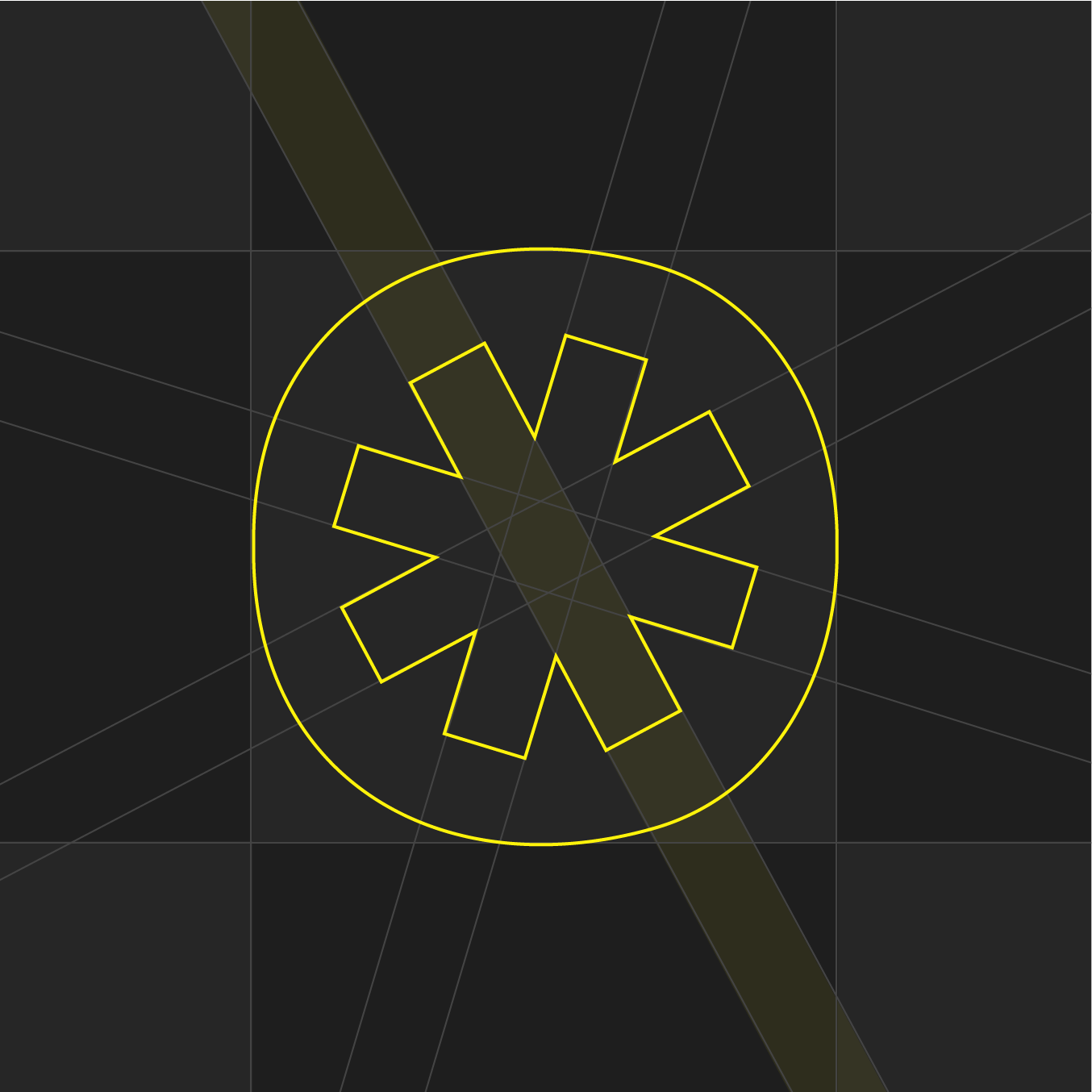 Zheora brand identity elements with geometric shapes and star symbols
