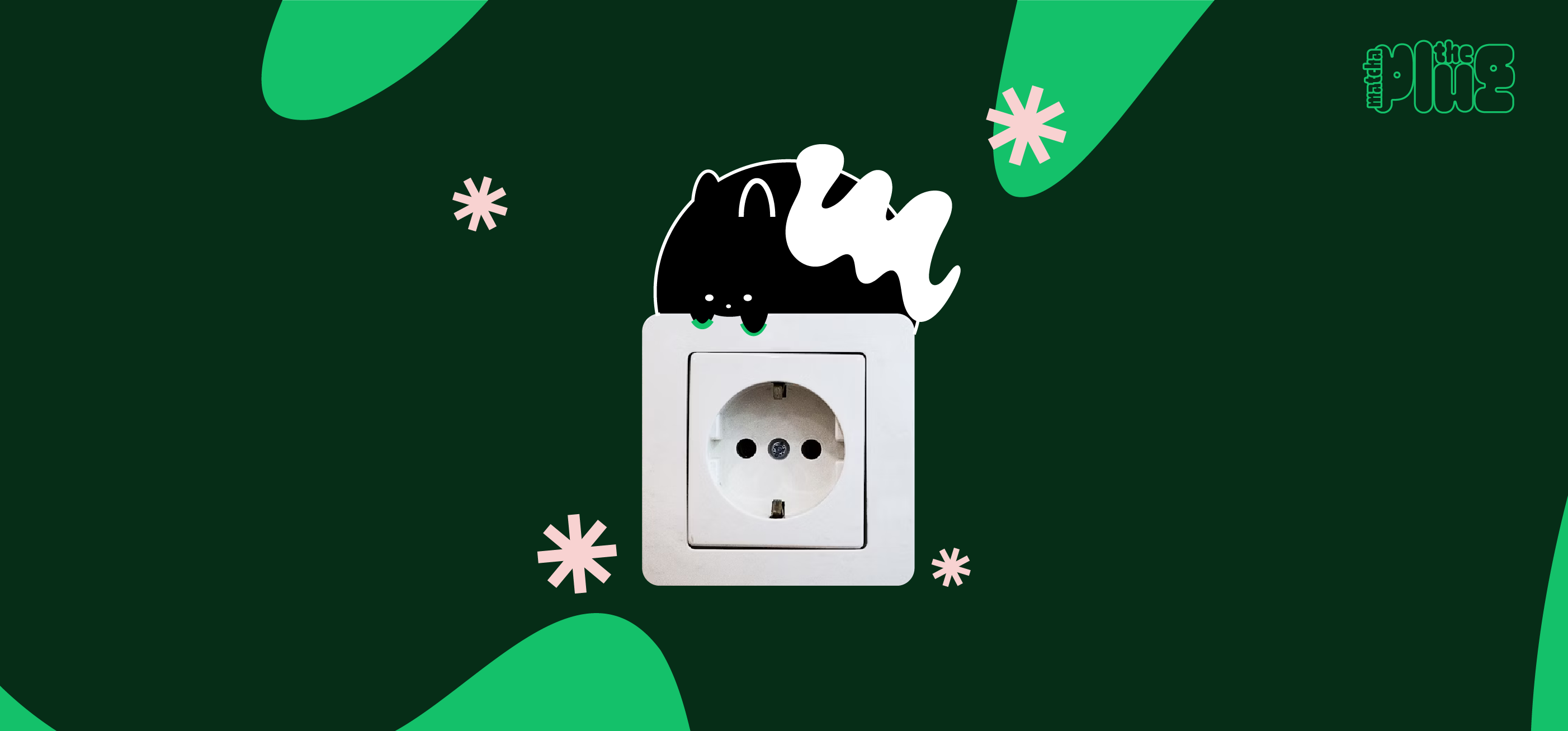 Creative socket outlet design with green branding elements