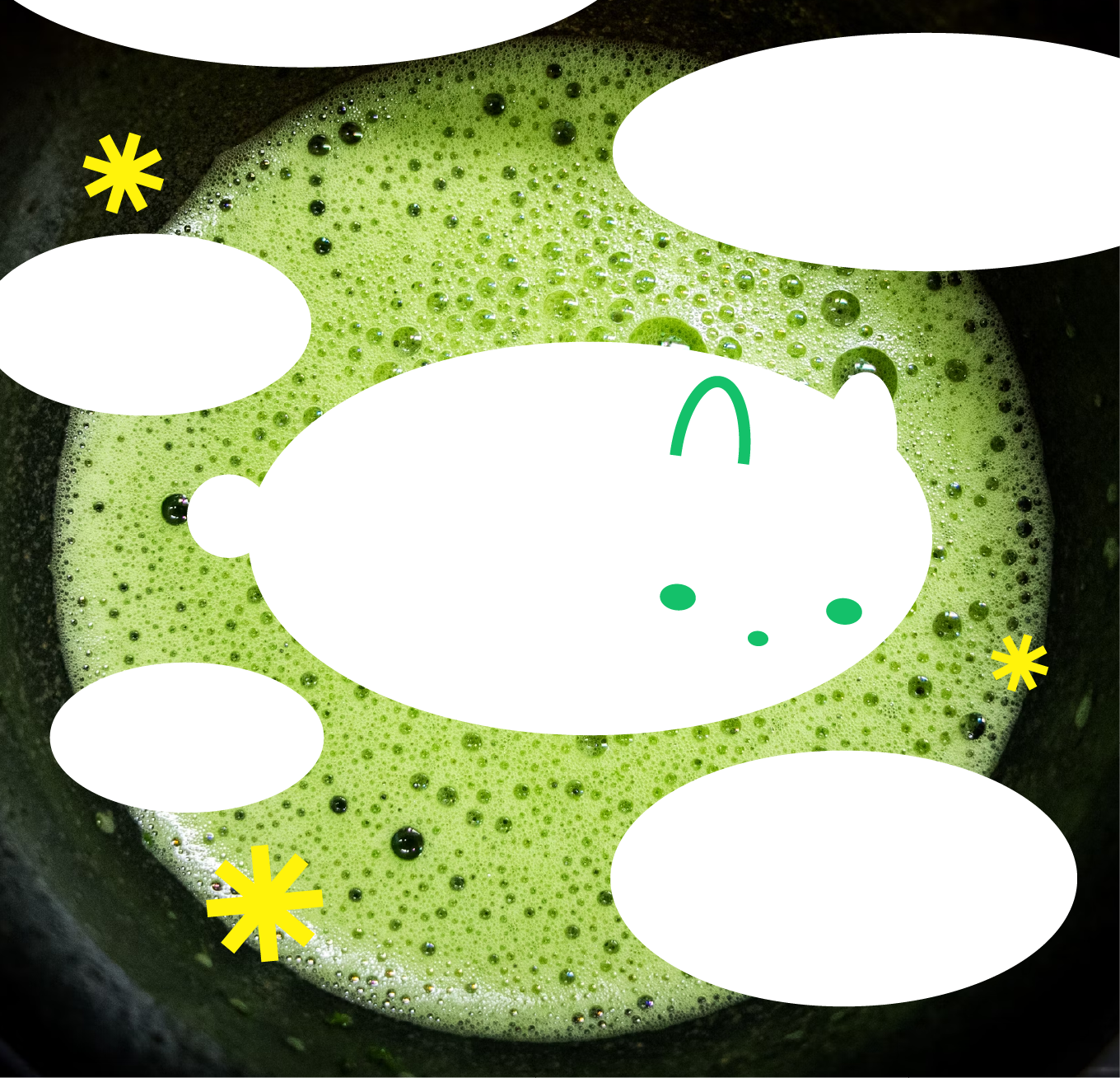 Yellow branding section with black cat character